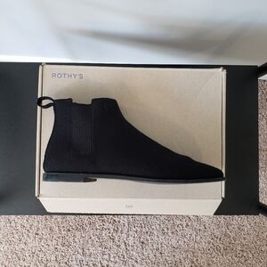 Rothy's The Merino Ankle Boot in Onyx Black size 9.5